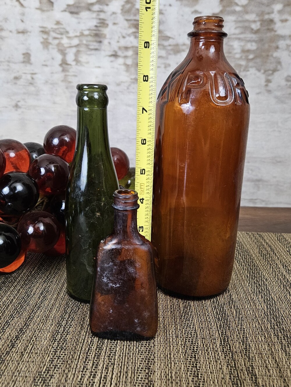 Vintage Glass Bottles Schilling McCormick Purex Vintage Amber Found Objects - Picture 9 of 10